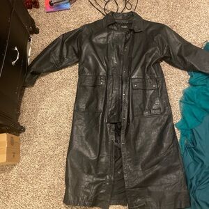 True leather trench coat